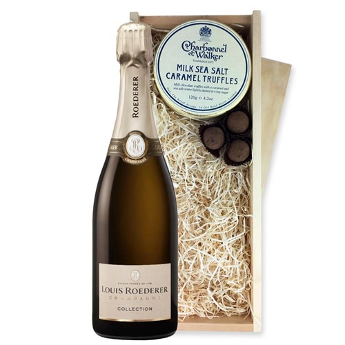 Louis Roederer Collection 245 Champagne 75cl And Milk Sea Salt Charbonnel Chocolates Box
